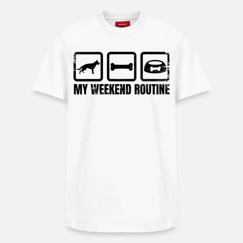 Week-end berger allemand - T-shirt unisexe décontracté en coton Supima – de SPREAD - blanc