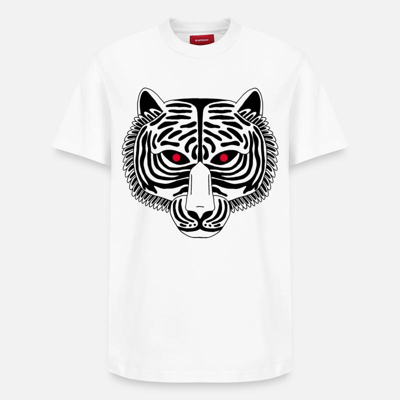 Tigre noir - T-shirt unisexe décontracté en coton Supima – de SPREAD - blanc