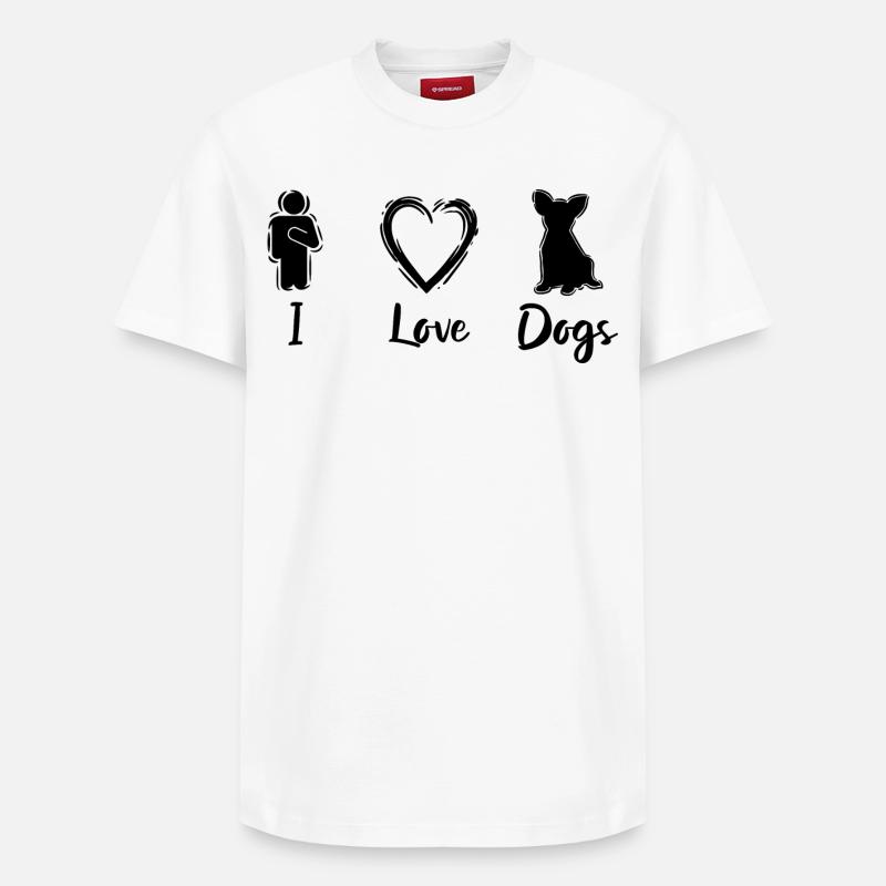 Amoureux des chiens - T-shirt unisexe décontracté en coton Supima – de SPREAD - blanc