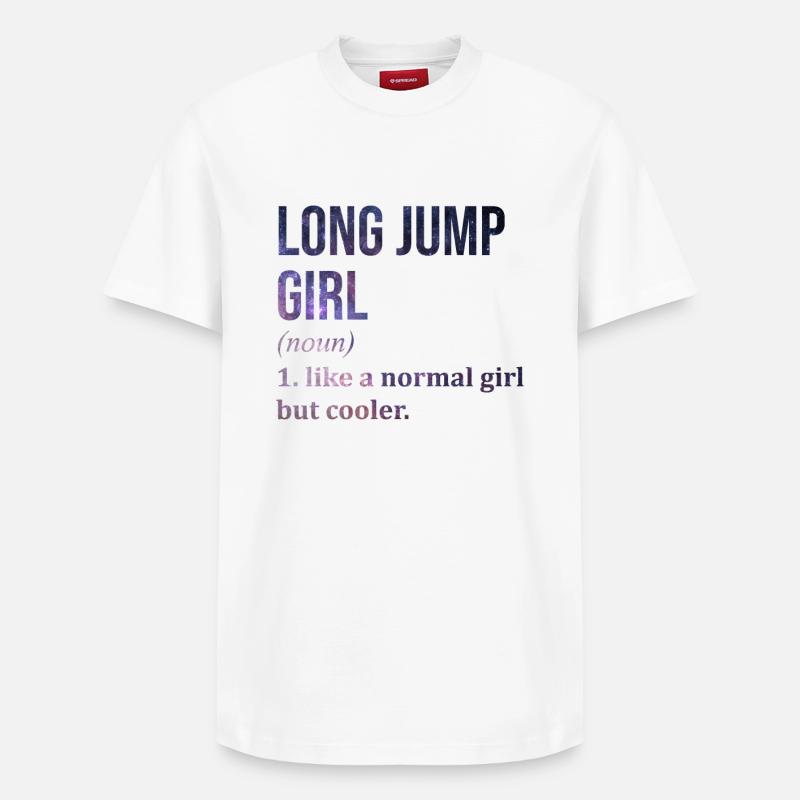 saut en longueur - T-shirt unisexe décontracté en coton Supima – de SPREAD - blanc
