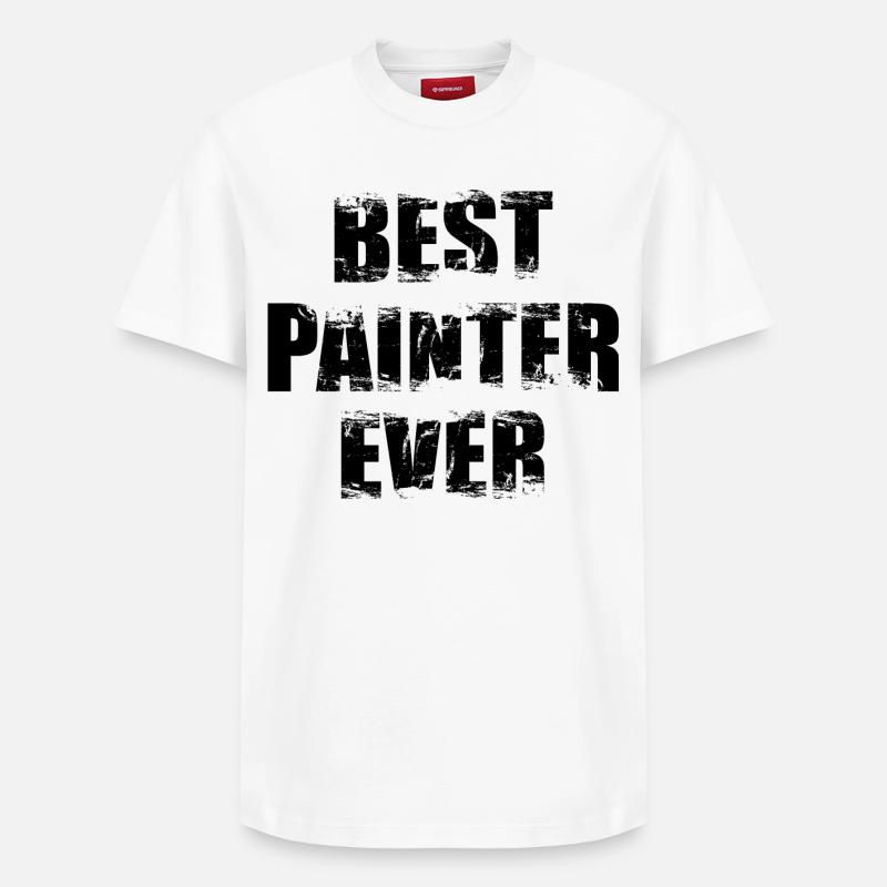 Meilleur peintre et vernisseur - T-shirt unisexe décontracté en coton Supima – de SPREAD - blanc