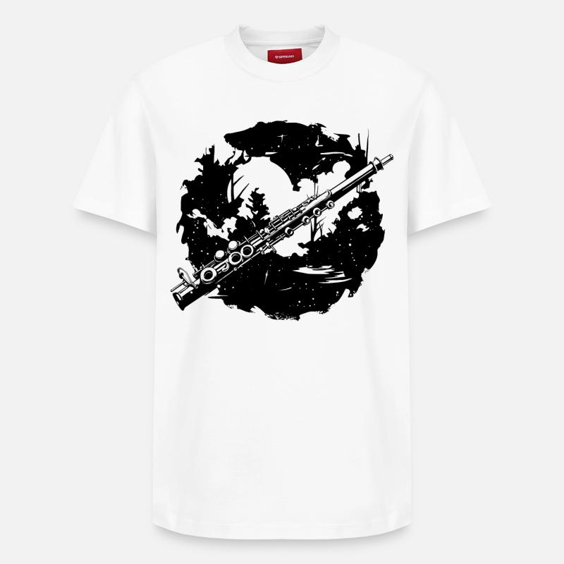 Croquis de flûte - T-shirt unisexe décontracté en coton Supima – de SPREAD - blanc