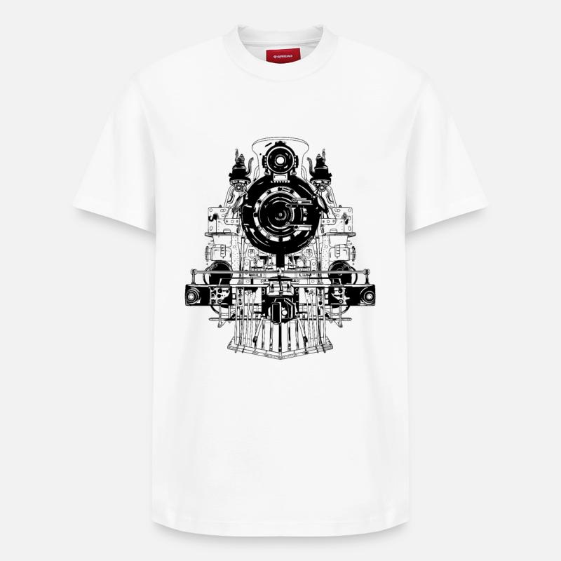 Locomotive - T-shirt unisexe décontracté en coton Supima – de SPREAD - blanc