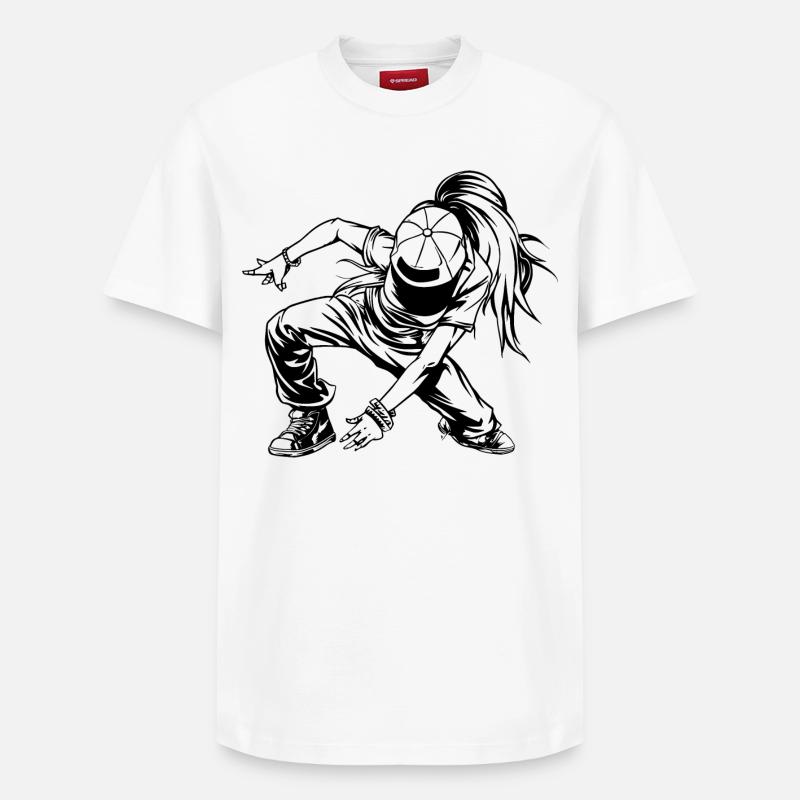 Croquis de breakdancer - T-shirt unisexe décontracté en coton Supima – de SPREAD - blanc