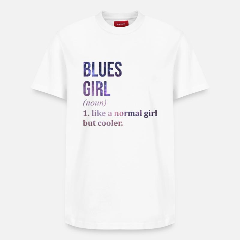 blues - T-shirt unisexe décontracté en coton Supima – de SPREAD - blanc