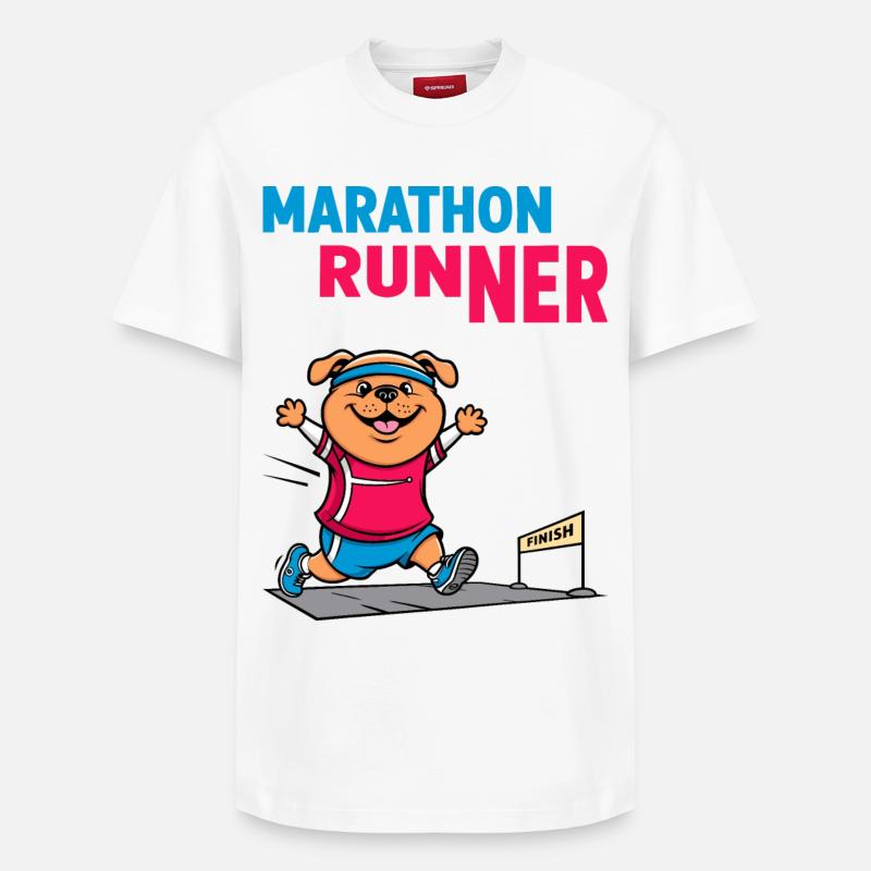 Hunde Marathonläufer - Relaxed Unisex Supima Cotton T-Shirt – von SPREAD - Weiß