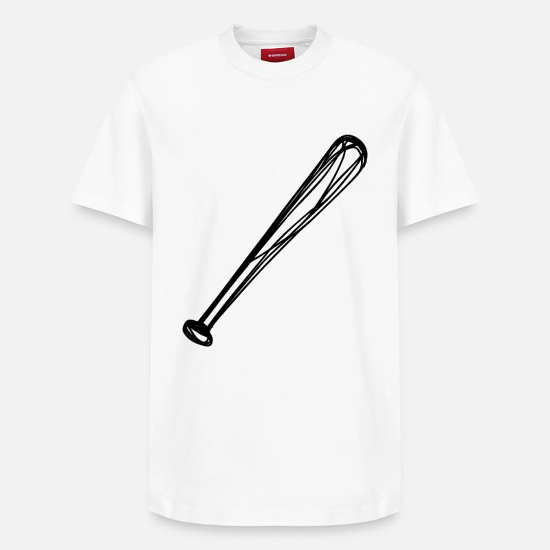 Batte de baseball - T-shirt unisexe décontracté en coton Supima – de SPREAD - blanc