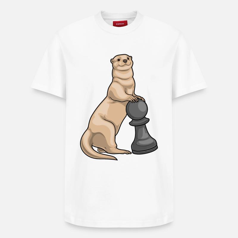 Otter Schachfigur Bauer Schach - Relaxed Unisex Supima Cotton T-Shirt – von SPREAD - Weiß