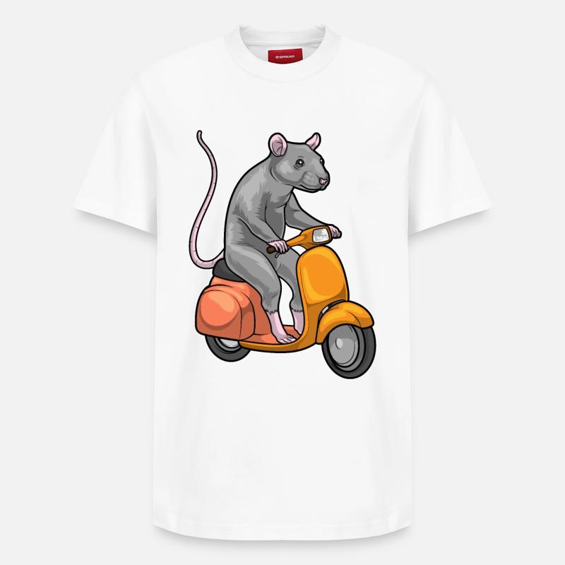 Rat Scooter - Relaxed Unisex Supima Cotton T-Shirt – by SPREAD - white