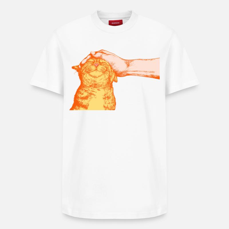 DIE GLÜCKLICHE KATZE - Relaxed Unisex Supima Cotton T-Shirt – von SPREAD - Weiß