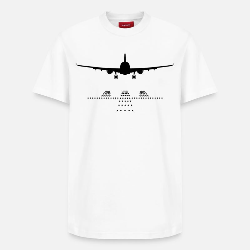 Piste d’avion - T-shirt unisexe décontracté en coton Supima – de SPREAD - blanc