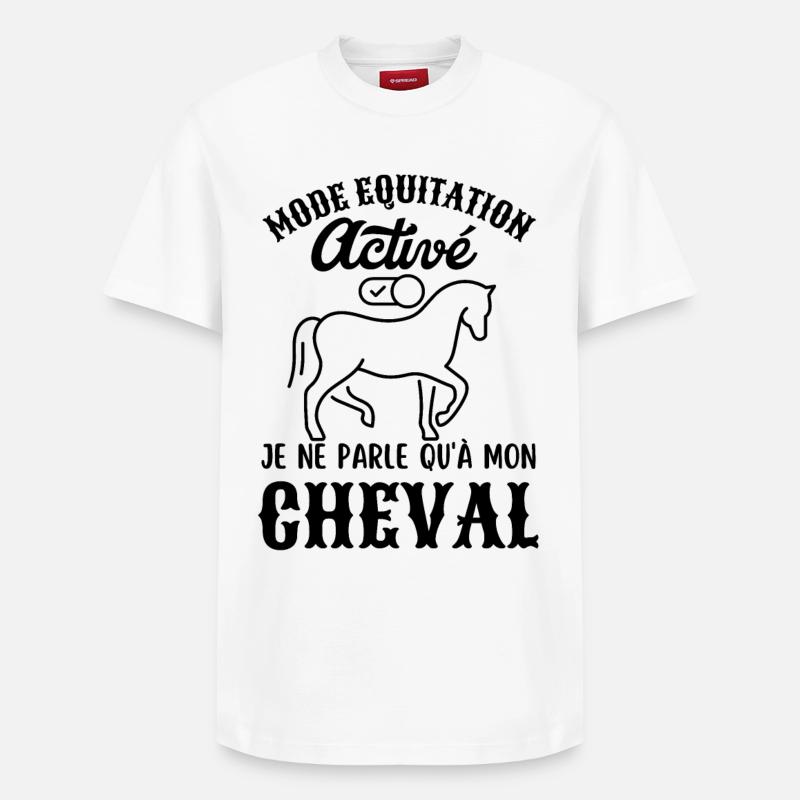 Mode équitation activé - T-shirt unisexe décontracté en coton Supima – de SPREAD - blanc