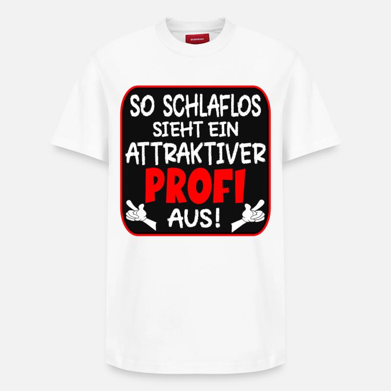SCHLAFLOSER PROFI BERUFE - Relaxed Unisex Supima Cotton T-Shirt – von SPREAD - Weiß
