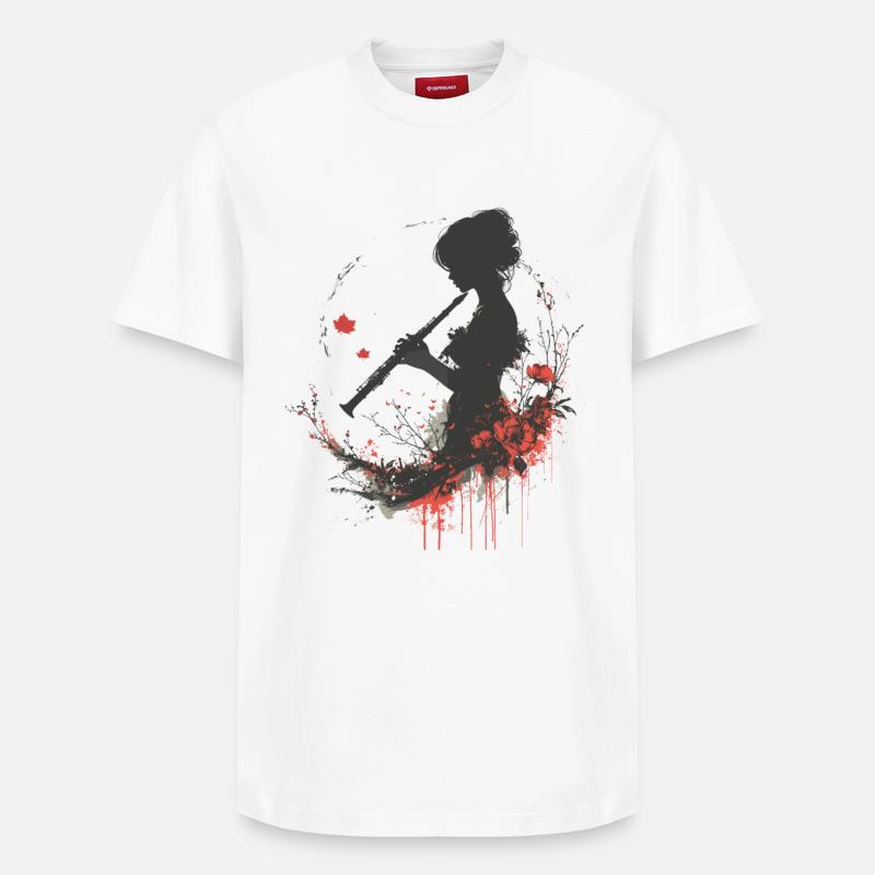 Flötenmädchen - Relaxed Unisex Supima Cotton T-Shirt – von SPREAD - Weiß