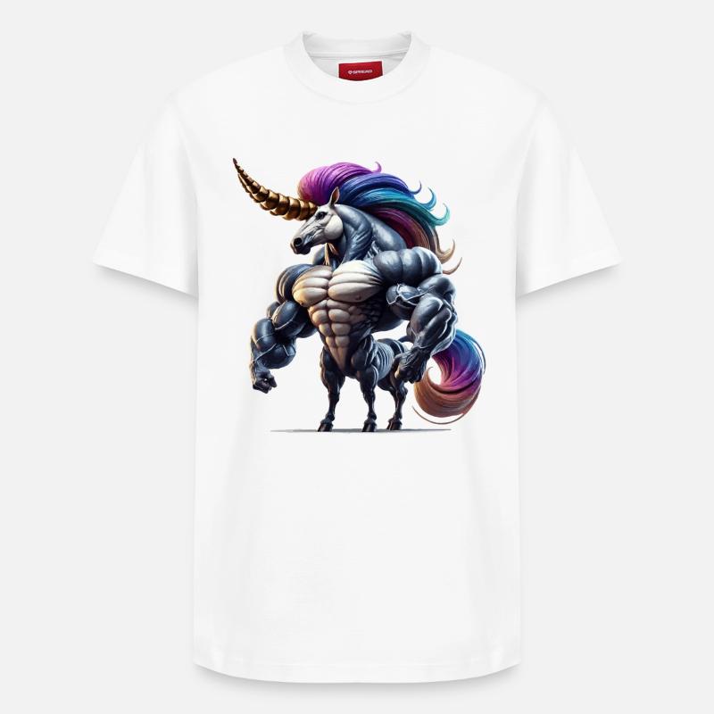 Super Einhorn - Relaxed Unisex Supima Cotton T-Shirt – von SPREAD - Weiß