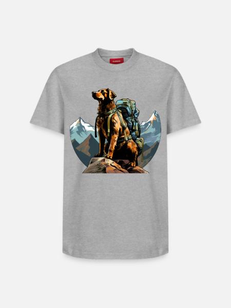 Dog Mountaineer / Hiking Dogs - Relaxed Unisex Supima Cotton T-Shirt – by SPREAD - white