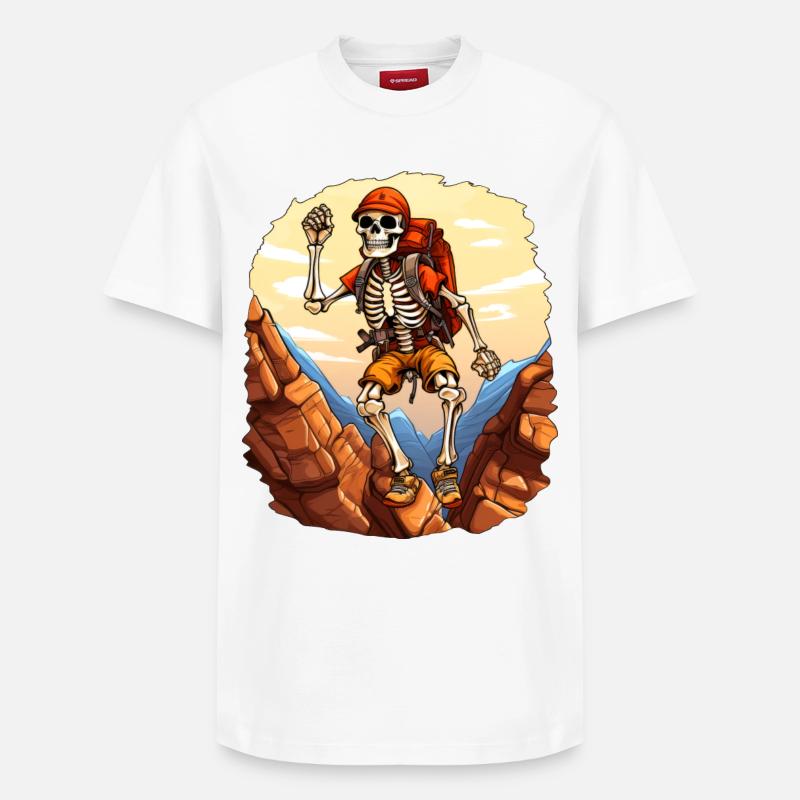 Skeleton Randonnée / Alpinisme Skeleton - T-shirt unisexe décontracté en coton Supima – de SPREAD - blanc