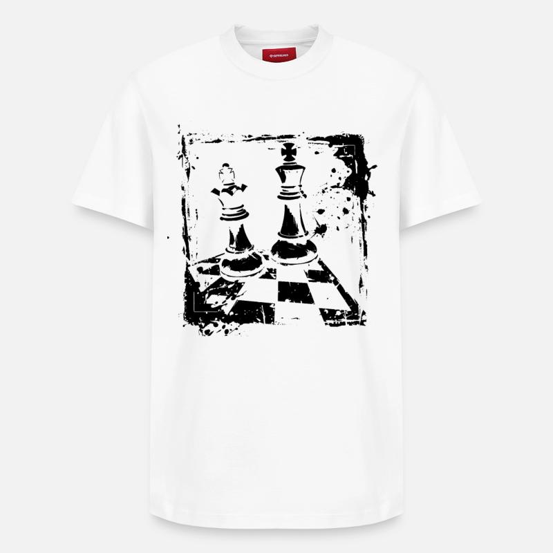 Échecs - T-shirt unisexe décontracté en coton Supima – de SPREAD - blanc