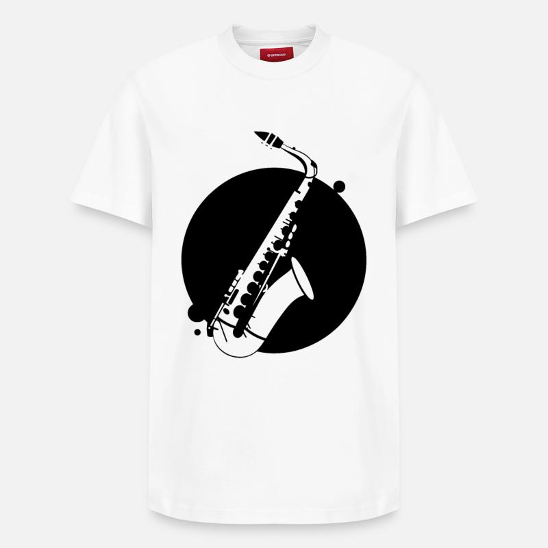 Saxophone - T-shirt unisexe décontracté en coton Supima – de SPREAD - blanc
