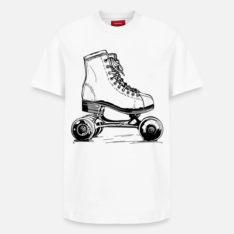 Rollerskates - Relaxed Unisex Supima Cotton T-Shirt – von SPREAD - Weiß