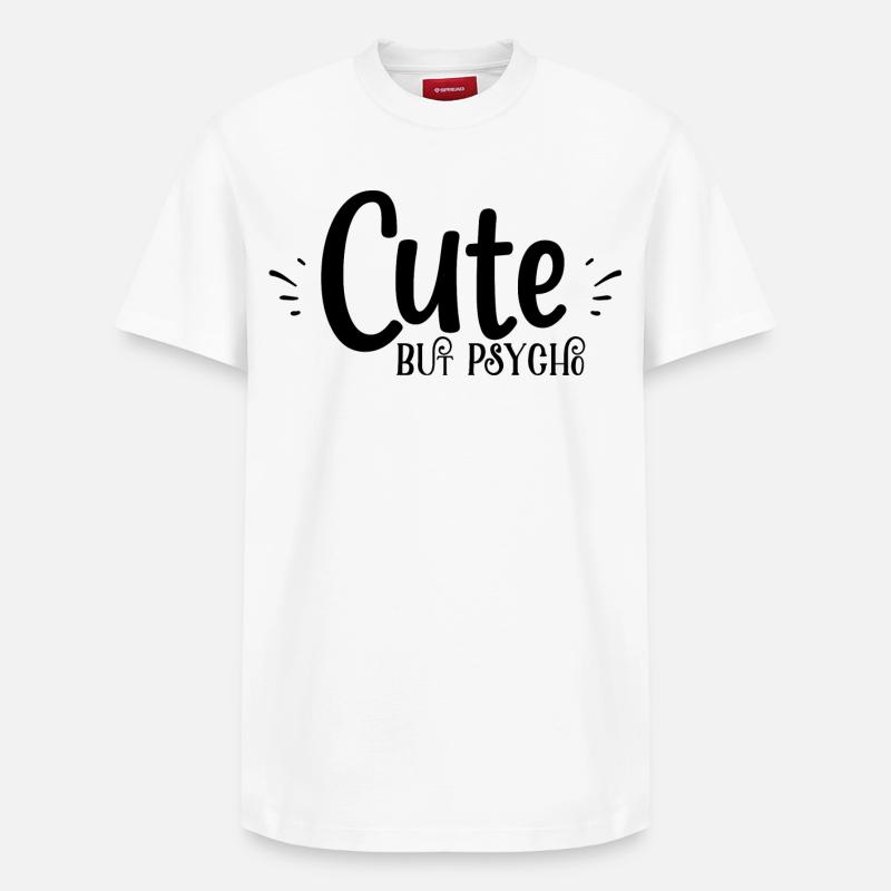 cute but psyche - Relaxed Unisex Supima Cotton T-Shirt – von SPREAD - Weiß