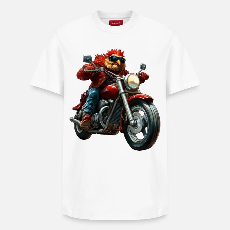 Poulets Moto - T-shirt unisexe décontracté en coton Supima – de SPREAD - blanc