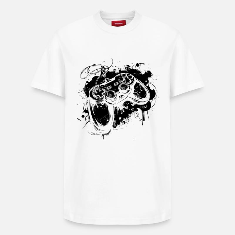 Gamepad - Relaxed Unisex Supima Cotton T-Shirt – von SPREAD - Weiß