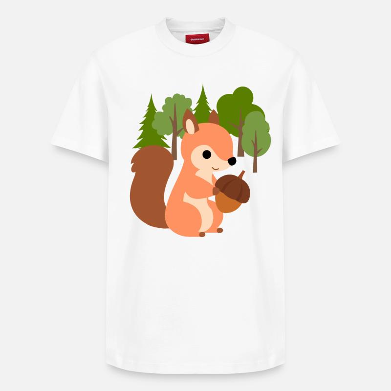 Eichhörnchen mit Nuss - Relaxed Unisex Supima Cotton T-Shirt – von SPREAD - Weiß