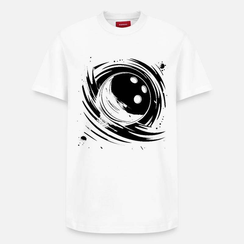 Graphiques de bowling - T-shirt unisexe décontracté en coton Supima – de SPREAD - blanc