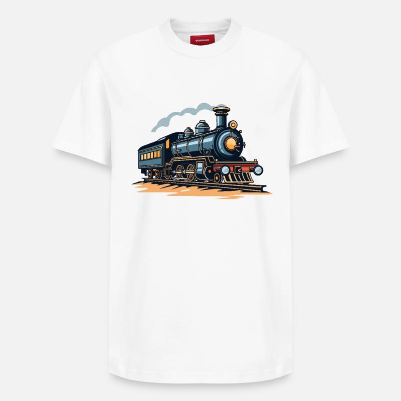 Illustration ferroviaire - T-shirt unisexe décontracté en coton Supima – de SPREAD - blanc