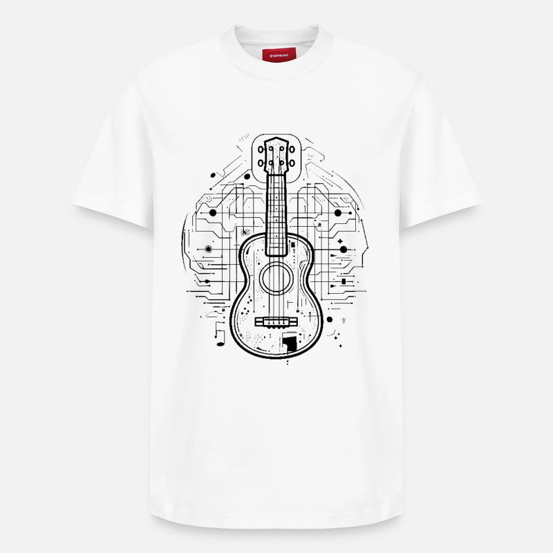 Ukulélé - T-shirt unisexe décontracté en coton Supima – de SPREAD - blanc