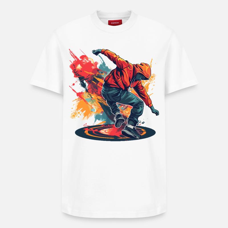 Breakdancer Graffiti - T-shirt unisexe décontracté en coton Supima – de SPREAD - blanc