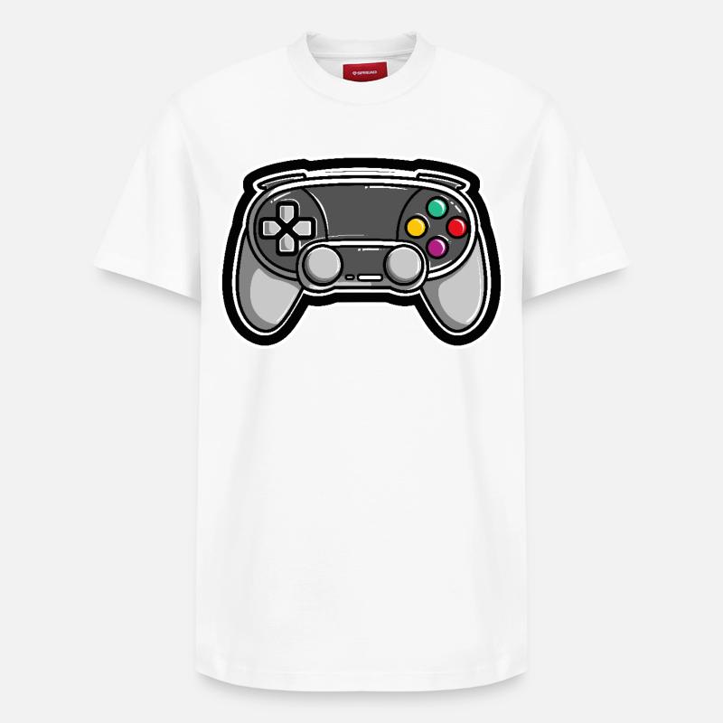 Spiel Controller - Relaxed Unisex Supima Cotton T-Shirt – von SPREAD - Weiß