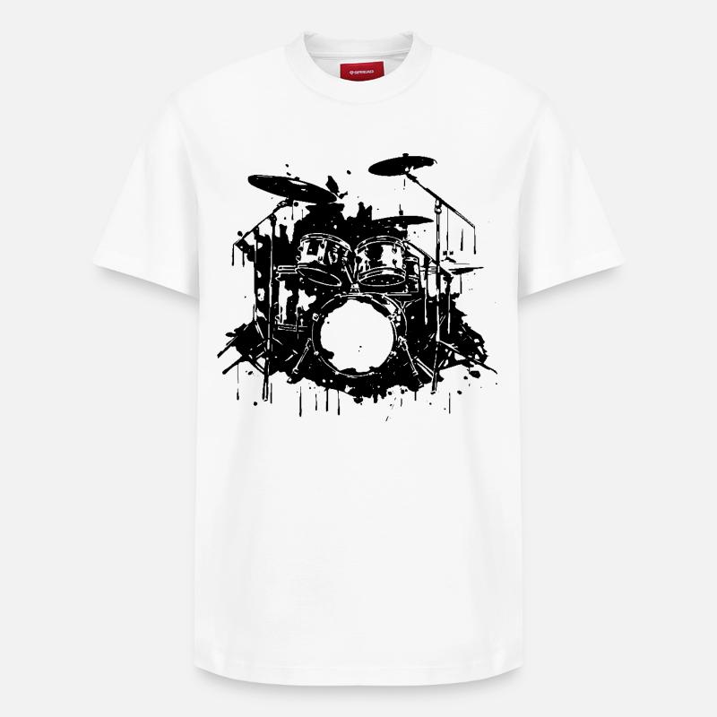 Percussion - T-shirt unisexe décontracté en coton Supima – de SPREAD - blanc
