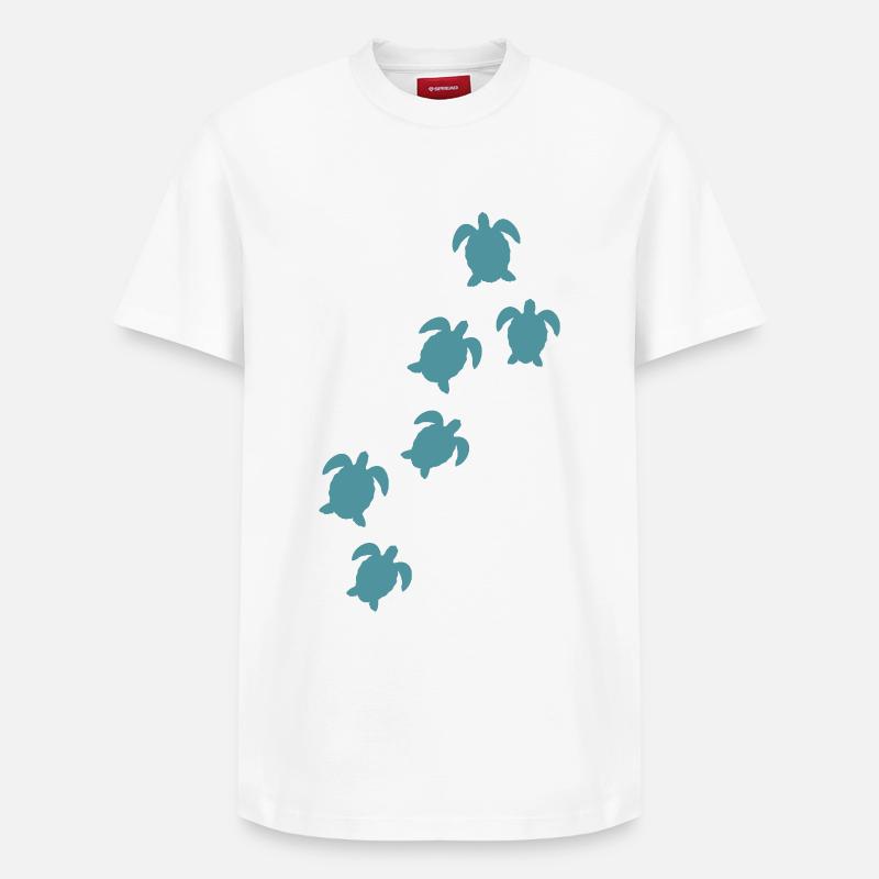 Tortue marine - T-shirt unisexe décontracté en coton Supima – de SPREAD - blanc