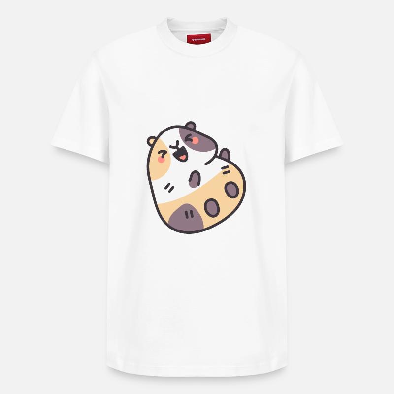 Le sympathique cochon d’Inde - T-shirt unisexe décontracté en coton Supima – de SPREAD - blanc