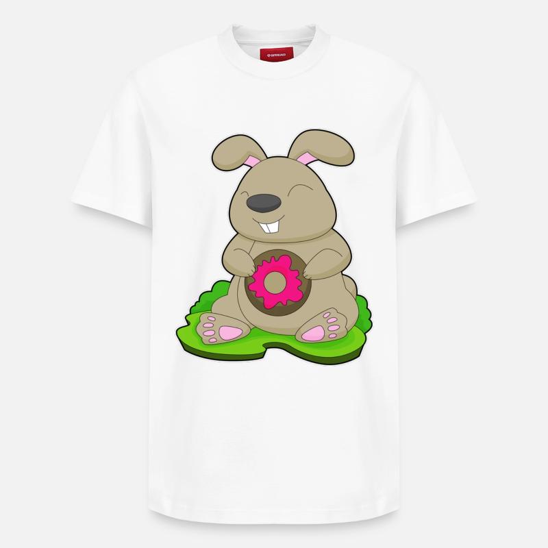 Hase Donut - Relaxed Unisex Supima Cotton T-Shirt – von SPREAD - Weiß