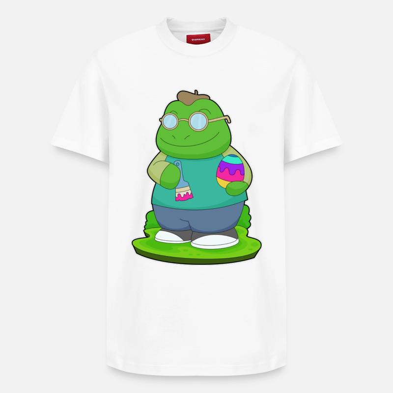 Grenouille Peintre de Pâques - T-shirt unisexe décontracté en coton Supima – de SPREAD - blanc