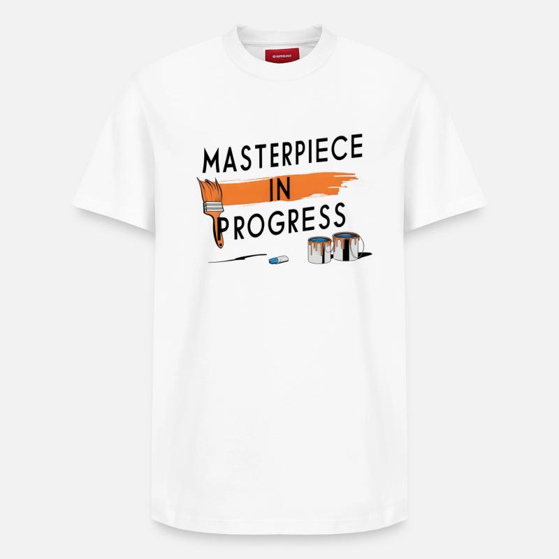 Masterpiece in Progress - Relaxed Unisex Supima Cotton T-Shirt – von SPREAD - Weiß