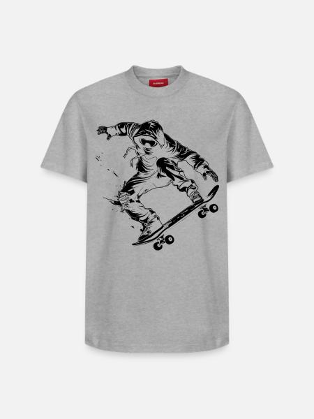 Cartoon Skateboarder - Relaxed Unisex Supima Cotton T-Shirt – by SPREAD - white