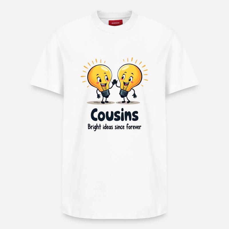 Cousins Idées Brillantes - T-shirt unisexe décontracté en coton Supima – de SPREAD - blanc