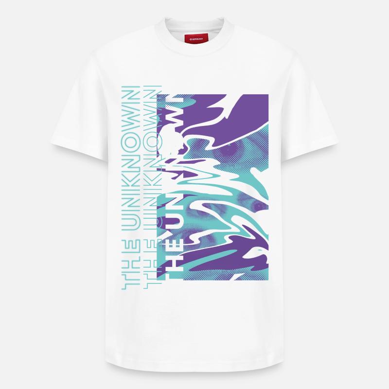 The Unknown – Digitale Verzerrung - Relaxed Unisex Supima Cotton T-Shirt – von SPREAD - Weiß