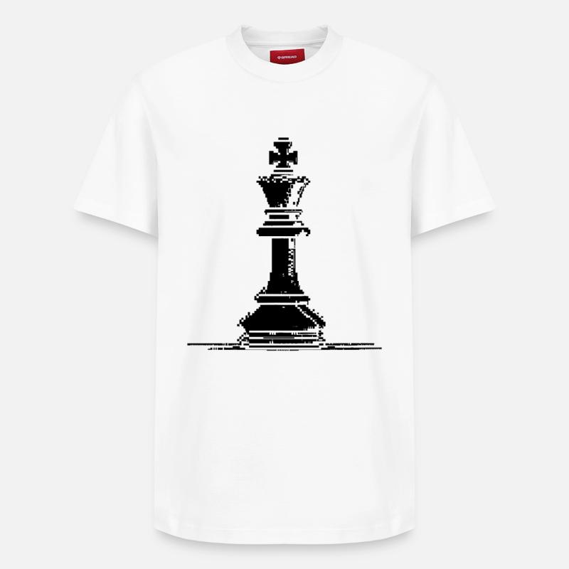 Schachfigur Pixel Grafik - Relaxed Unisex Supima Cotton T-Shirt – von SPREAD - Weiß