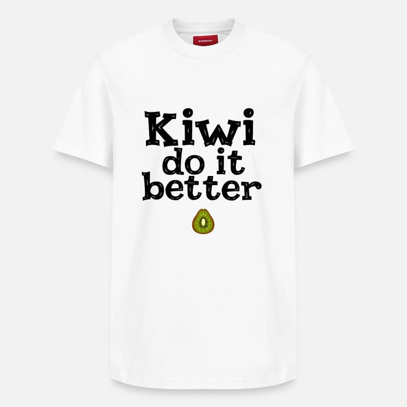 Kiwi Do It Better - Relaxed Unisex Supima Cotton T-Shirt – von SPREAD - Weiß