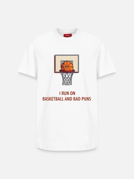 Running on Basketball and Bad Puns - Relaxed Unisex Supima Cotton T-Shirt – by SPREAD - white