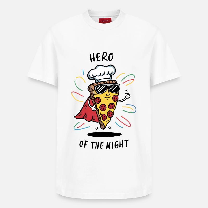 Leftover Pizza Hero - Relaxed Unisex Supima Cotton T-Shirt – von SPREAD - Weiß