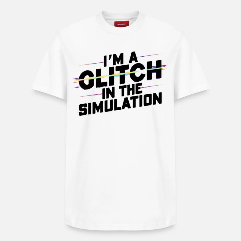 I’m a Glitch in the Simulation - Relaxed Unisex Supima Cotton T-Shirt – von SPREAD - Weiß