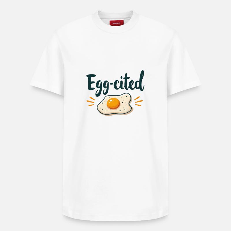 Egg-cited - Relaxed Unisex Supima Cotton T-Shirt – von SPREAD - Weiß