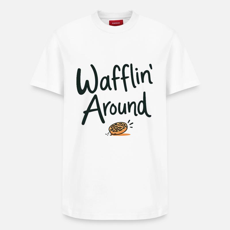 Wafflin' Around - Relaxed Unisex Supima Cotton T-Shirt – von SPREAD - Weiß