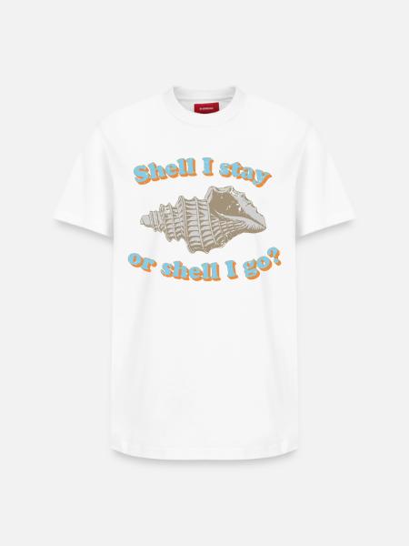 Muschel oder gehen? - Relaxed Unisex Supima Cotton T-Shirt – von SPREAD - Weiß